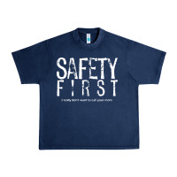 Navy safety first science teacher Urban Heavy Tee - linhVisuals