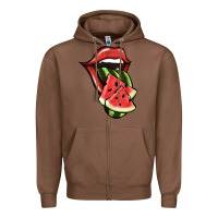 Chestnut Watermelon Tongue Zipper Hoodie - Jasminsmagicworld