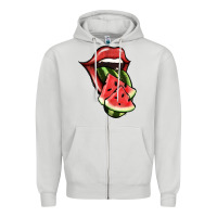Dove Grey Watermelon Tongue Zipper Hoodie - Jasminsmagicworld