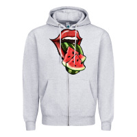 Heather Grey Watermelon Tongue Zipper Hoodie - Jasminsmagicworld