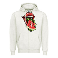 Oatmeal Heather Watermelon Tongue Zipper Hoodie - Jasminsmagicworld