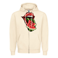 Sandshell Watermelon Tongue Zipper Hoodie - Jasminsmagicworld