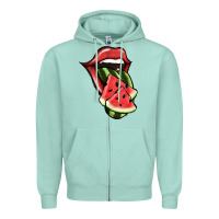 Seafoam Watermelon Tongue Zipper Hoodie - Jasminsmagicworld