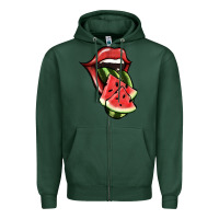 Sports Green Watermelon Tongue Zipper Hoodie - Jasminsmagicworld
