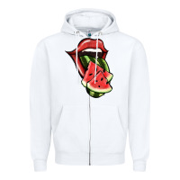 White Watermelon Tongue Zipper Hoodie - Jasminsmagicworld