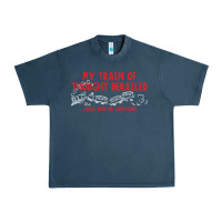 Midnight Navy my train of thought derailed Urban Heavy Tee - linhVisuals