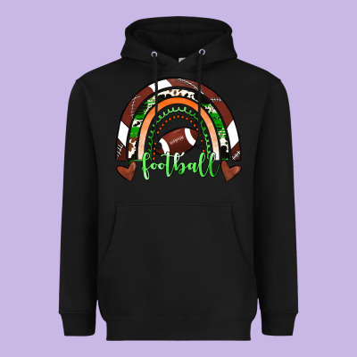 Football Rainbow Heavyweight Hoodie Designed By Ranaportraitstore