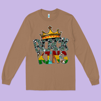Black King Long Sleeve Tee Designed By Sublimationcraftshop