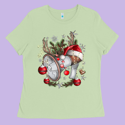 Merry Christmas Ladies Tee Designed By Cowhidedigitalart
