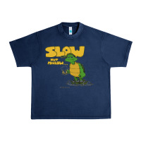 Navy slow but mellow crazy Urban Heavy Tee - linhVisuals