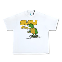 White slow but mellow crazy Urban Heavy Tee - linhVisuals