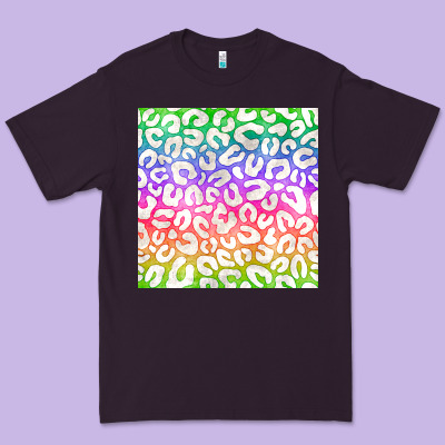 Watercolor Rainbow Leopard Seamless Pattern Premium Tee Designed By Bundleandbundleshop