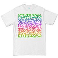 White watercolor rainbow leopard seamless pattern Premium Tee - BundleAndBundleShop