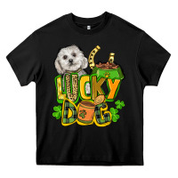 Black lucky dog St. Patrick's Heavy Core Tee - FaDigitalArtStudio