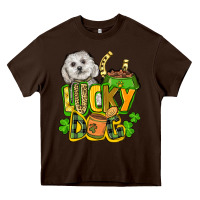 Chocolate Brown lucky dog St. Patrick's Heavy Core Tee - FaDigitalArtStudio