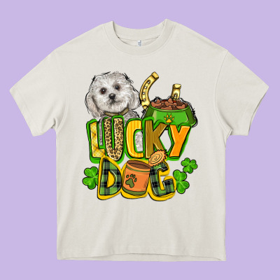 Lucky Dog St. Patrick's Heavy Core Tee Designed By Fadigitalartstudio