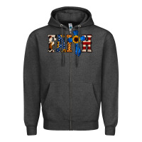 Charcoal Heather American Flag Faith Zipper Hoodie - Jasminsmagicworld