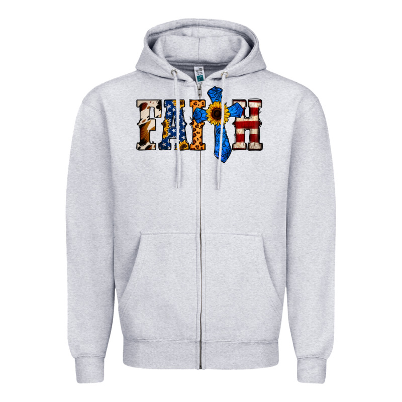 American Flag Faith Zipper Hoodie by Jasminsmagicworld | Teevron