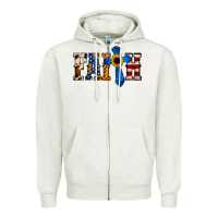 Oatmeal Heather American Flag Faith Zipper Hoodie - Jasminsmagicworld