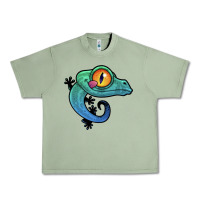 Oil Green cute colorful cartoon gecko Urban Heavy Tee - linhVisuals