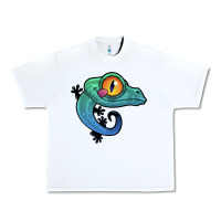 White cute colorful cartoon gecko Urban Heavy Tee - linhVisuals