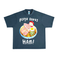 Midnight Navy studio ghibli ponyo loves ham Urban Heavy Tee - linhVisuals