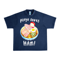 Navy studio ghibli ponyo loves ham Urban Heavy Tee - linhVisuals