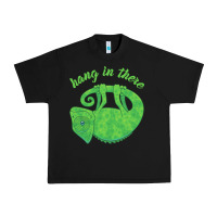 Black hang in there magical chameleon Urban Heavy Tee - linhVisuals