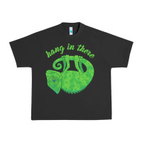 Pigment Black hang in there magical chameleon Urban Heavy Tee - linhVisuals