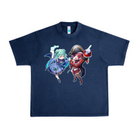 Navy Houshou Marine and Uruha Rushia Urban Heavy Tee - linhVisuals