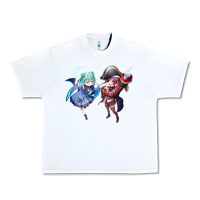 White Houshou Marine and Uruha Rushia Urban Heavy Tee - linhVisuals