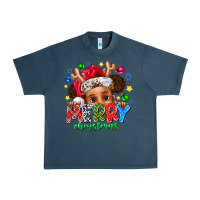 Midnight Navy Merry Christmas Urban Heavy Tee - CowhideDigitalArt