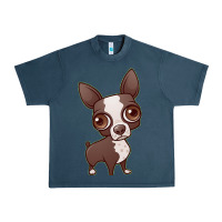 Midnight Navy zippy the boston terrier Urban Heavy Tee - linhVisuals