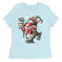 Baby Blue merry Christmas gnome Ladies Tee - CowhideDigitalArt