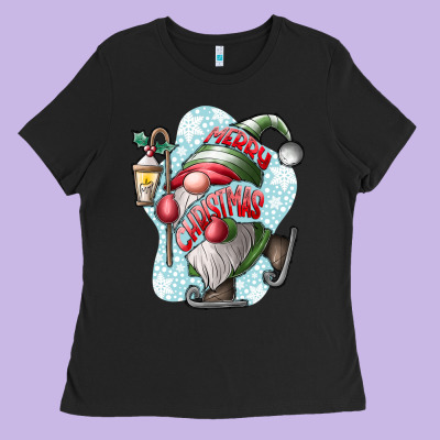 Merry Christmas Gnome Ladies Tee Designed By Cowhidedigitalart