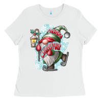 White merry Christmas gnome Ladies Tee - CowhideDigitalArt