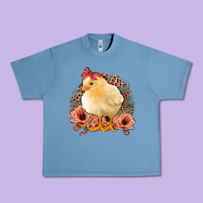 Chick With Flowers Feopard Urban Heavy Tee Designed By Jasminsmagicworld