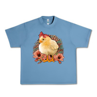 Pebble Blue Chick With Flowers Feopard Urban Heavy Tee - Jasminsmagicworld