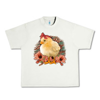 Pistachio Chick With Flowers Feopard Urban Heavy Tee - Jasminsmagicworld