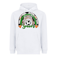White Soccer Rainbow Heavyweight Hoodie - RanaPortraitStore