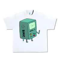 White Bmo Adventure Time Urban Heavy Tee - linhVisuals