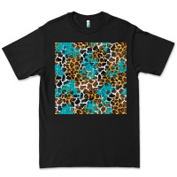 Black turquoise glitter cowhide leopard seamless pattern Premium Tee - BundleAndBundleShop