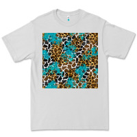Dove Grey turquoise glitter cowhide leopard seamless pattern Premium Tee - BundleAndBundleShop