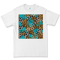 White turquoise glitter cowhide leopard seamless pattern Premium Tee - BundleAndBundleShop