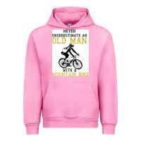 Fuchsia Pink Never Underestimate An Old Man With A Mountain Bike Urban Hoodie - Bettercallsaul