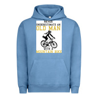 Pigment Pebble Blue Never Underestimate An Old Man With A Mountain Bike Urban Hoodie - Bettercallsaul