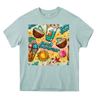 Arona sweet summer coffee cups with colorful leopard and sea stars seamless  Heavy Core Tee - BundleAndBundleShop