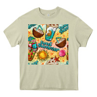 Mossy sweet summer coffee cups with colorful leopard and sea stars seamless  Heavy Core Tee - BundleAndBundleShop