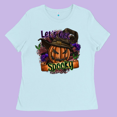Lets Get Spooky Ladies Tee Designed By Sublimationcraftshop