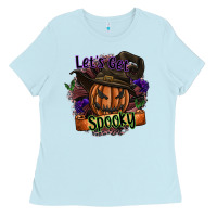 Baby Blue lets get spooky Ladies Tee - SublimationCraftShop